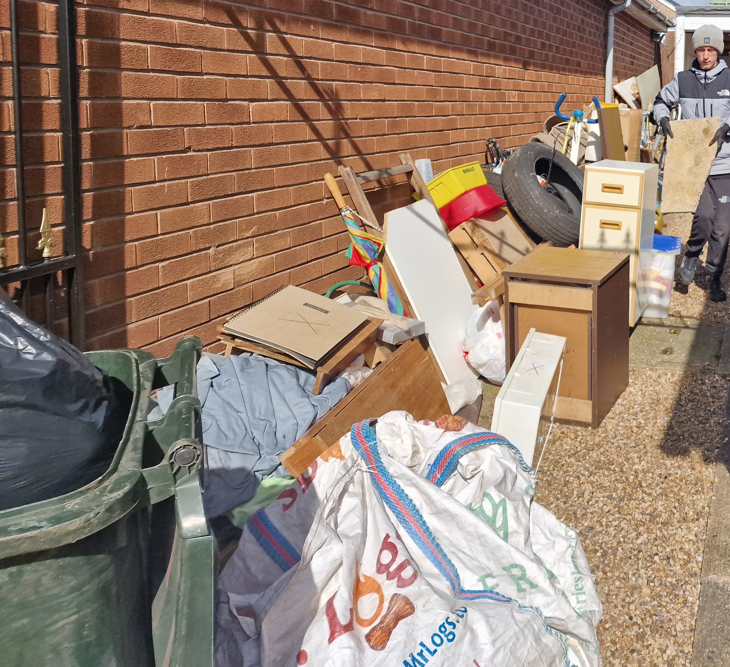 Garage waste pile in Selston