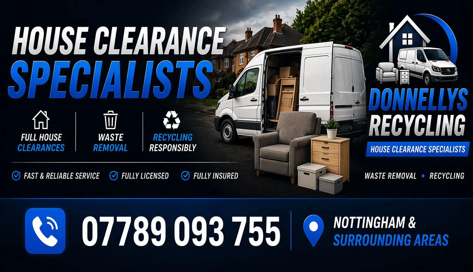Donnelly's Recycling house clearance specialists billboard