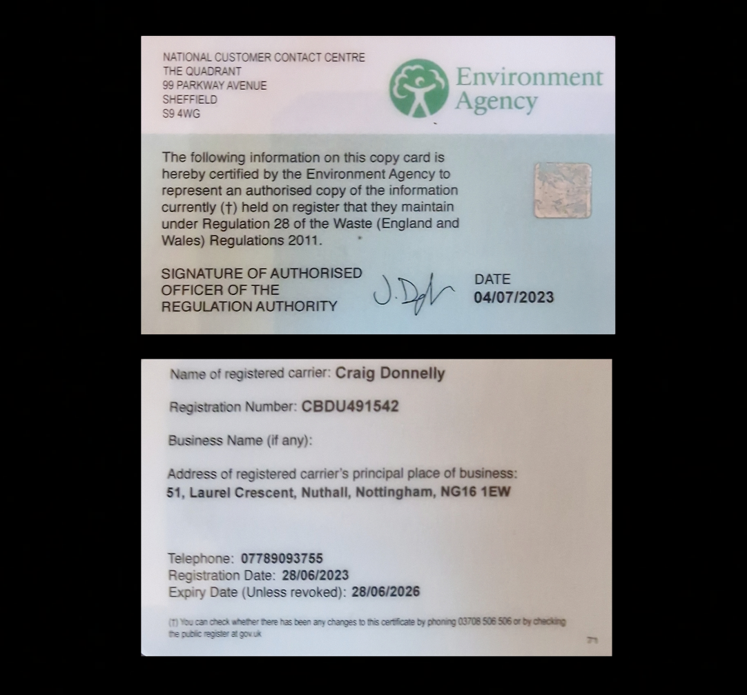 Donnelly's Recycling Licensed Carrier Badge