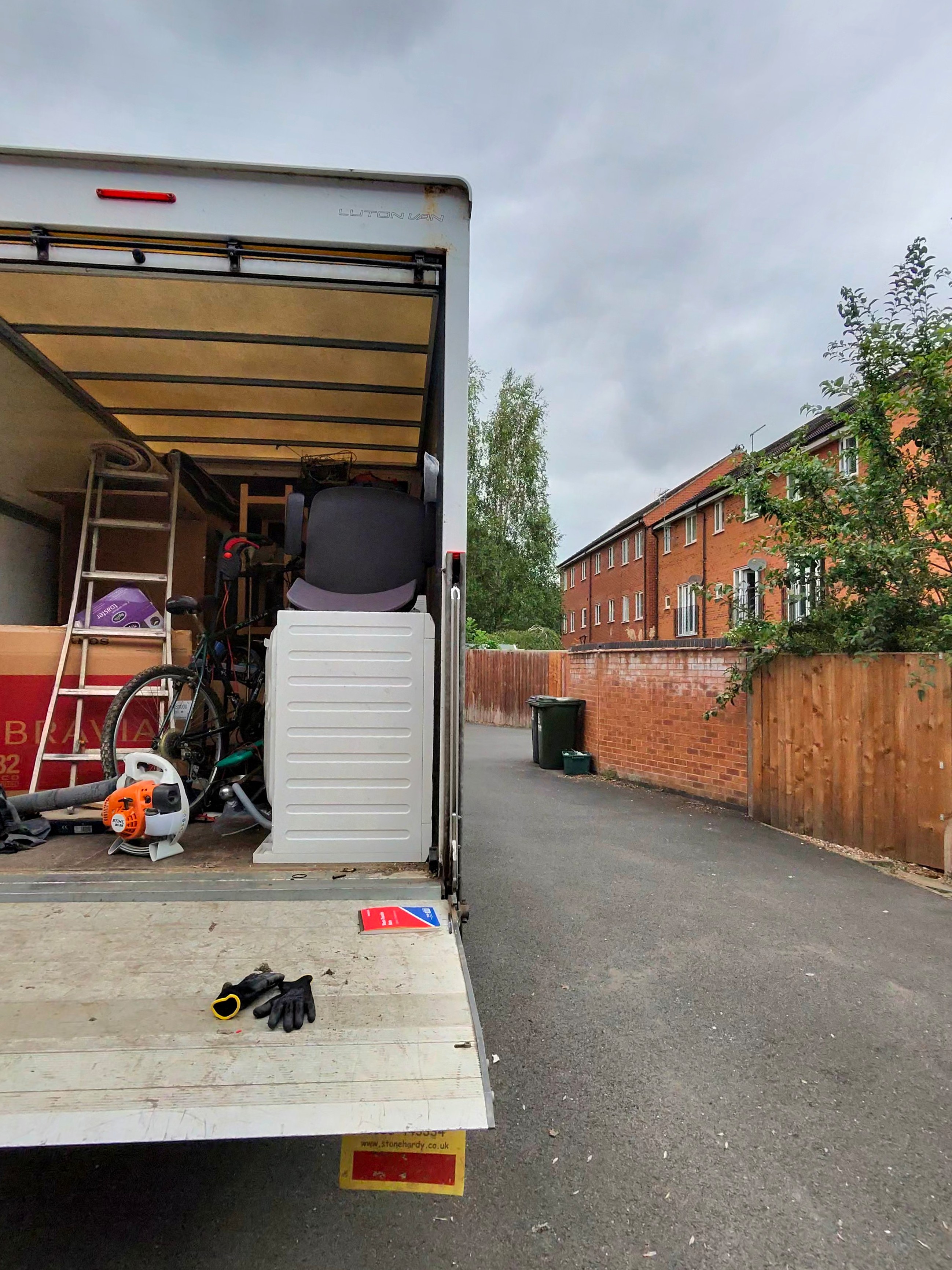 Donnelly's Recycling Luton van loaded with household clearance items